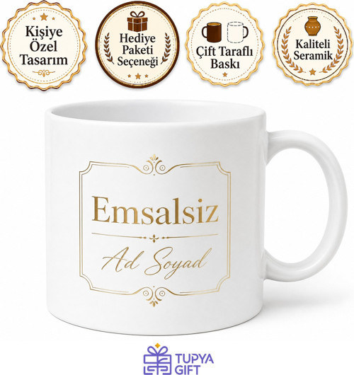 İsme Özel Emsalsiz Yazılı Kupa Bardak Hediye Özel Tasarım Porselen