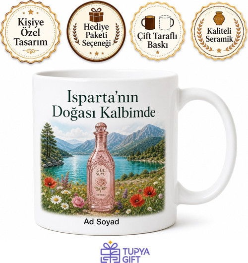 Isparta Eğirdir Gölü Kovada Gölü Milli Parkı Gül Suyu Kupa Bardak Hediye