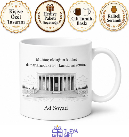 Anıtkabir Silüeti Çizimli Atatürk Sevdalılarına Özel Hediye Kupa Bardak
