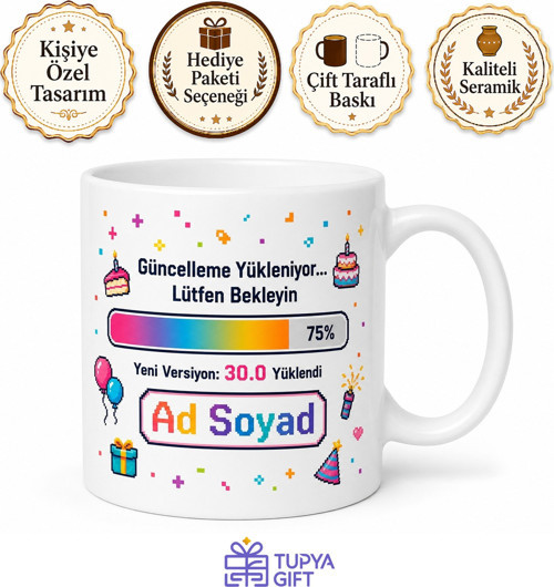 Update Yazılı Komik Doğum Günü Baskılı Kupa Bardak Eğlenceli Hediye