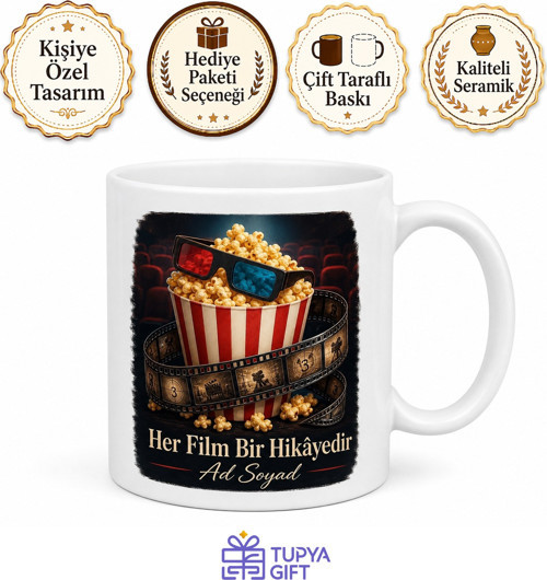 Film Eleştirmeni Patlamış Mısır 3D Gözlük Ev Sineması Kupa Bardak Hediye