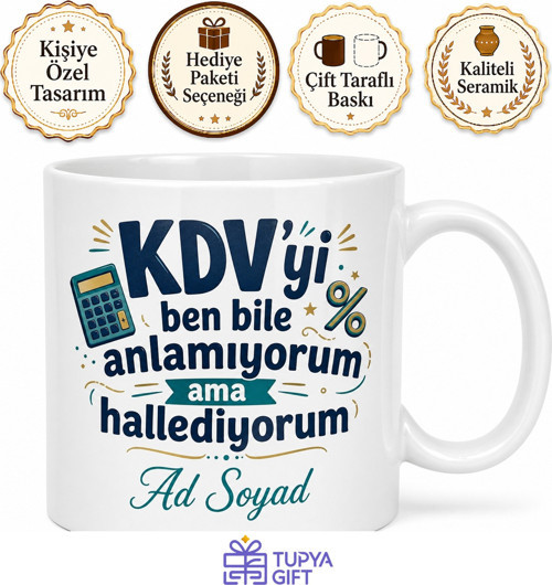 KDV Uzmanı Yazılı Komik Baskılı Kupa Bardak Muhasebeci Hediye