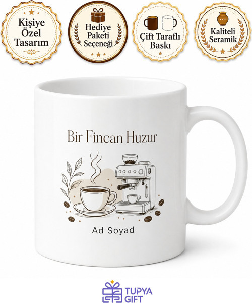 Minimalist Kafe Temalı Baskılı Kupa Bardak Kahve Severlere Özel Hediye