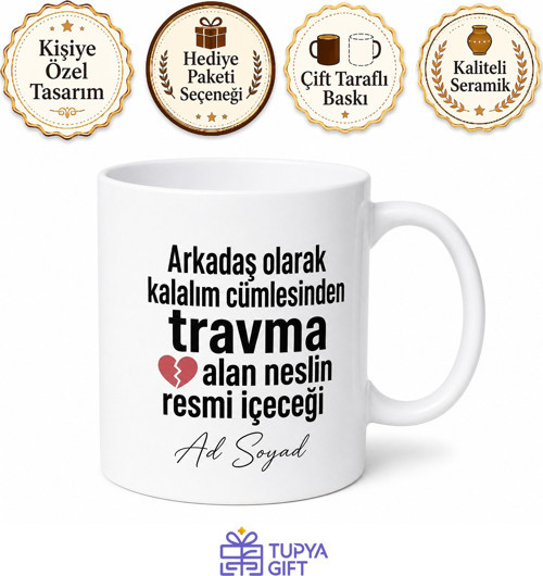 Friendzone Esprili Kupa Bardak Arkadaş Bölgesi Yıkım Hediye Komik Mug