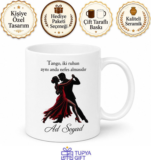 Tango Eğitmeni Aşkın Dansı Öğreticisi Çay Kupası Hediye Bardak