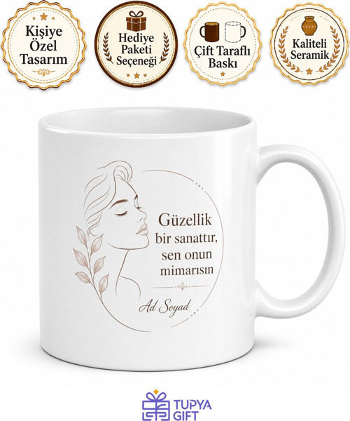 Medikal Estetik Uzmanı Güzellik Mimarı Hediye Seramik Kupa Bardak