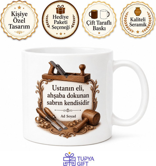 Mobilya Ustasına İnce İşçilik Temalı Geleneksel Çay Kupası Hediye Bardak