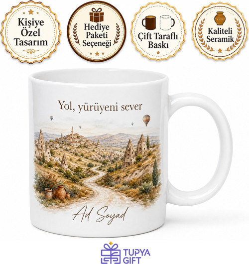 Anadolu Yolları Temalı Baskılı Kahve Kupası Özel Tasarım Hediye Kupa Bardak