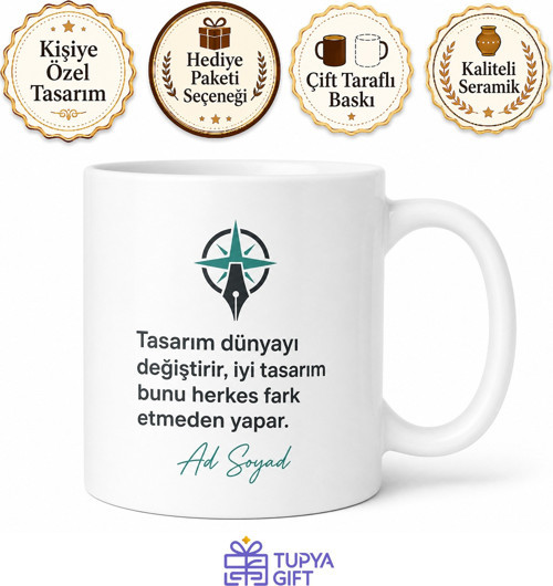 Tasarımcıya Hediye Özel Tasarım Baskılı Kupa Bardak Tasarımcı Hediyesi