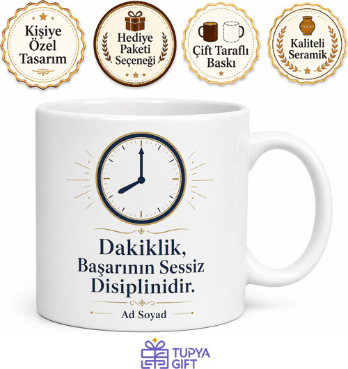 Erken Gelenlere Saati Saatinde Dakik Kurumsal Çalışan Kupa Bardak Hediye
