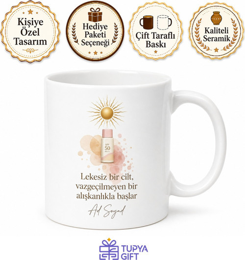 Güneş Kremi Alışkanlığı Cilt Lekelerine Karşı Kupa Bardak Hediye