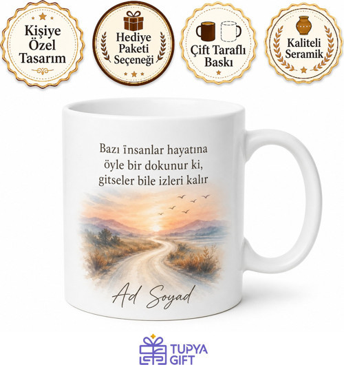 Veda Hediyesi Hatıra Tasarımlı Baskılı Kupa Bardak Anlamlı Hediye