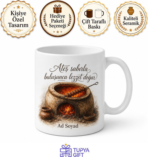Fırın Kebabı Temalı Baskılı Kupa Bardak Hediye Porselen Mug