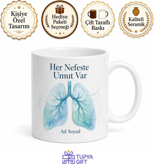 Akciğer Solunum Terapisti KOAH Astım Hastaları İçin Rehber Hediye Seramik Kupa Bardak