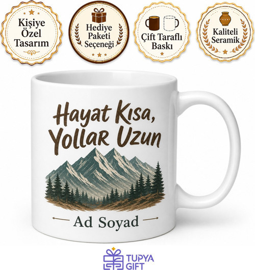 Macera Sever Yazılı Baskılı Kupa Bardak Doğa Gezgin Hediye