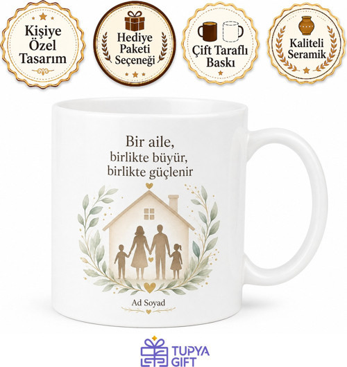 Sıcak Yuva Aile Bağları Kupa Bardak Aile İçin Anlamlı Hediye