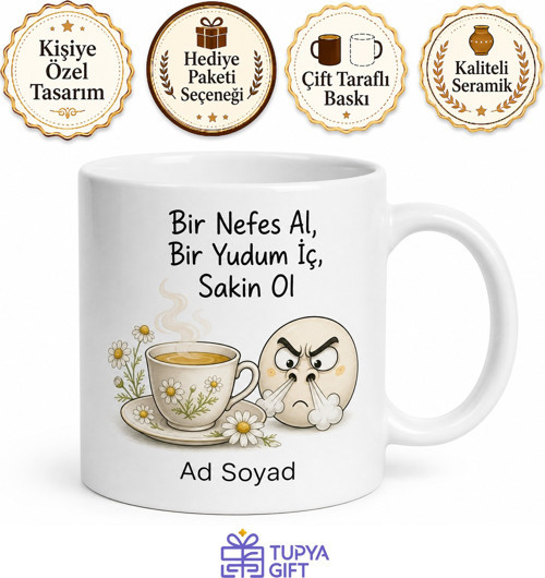 Kızan Arkadaşa Papatya Çayı Temalı Komik Kupa Bardak Hediye