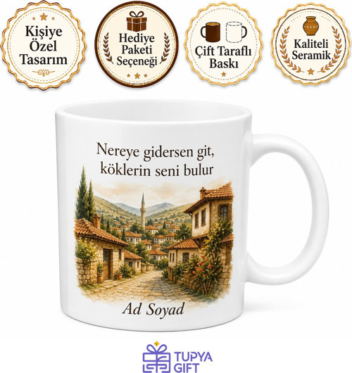 Sabah Kahvesinde Memleket Temalı Kupa Bardak | Özel Tasarım Hediye