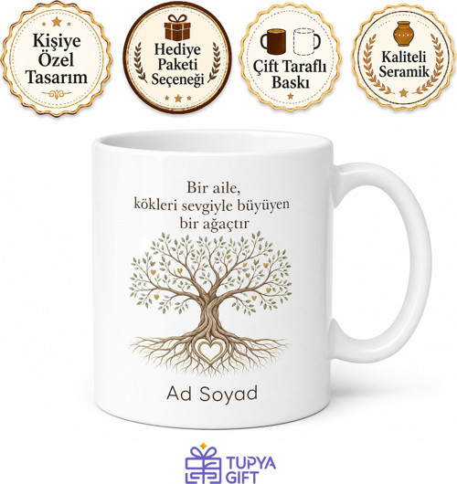 Aile Büyüklerine Hediyelik Kupa Bardak Özel Tasarım Anneye Babaya Hediye
