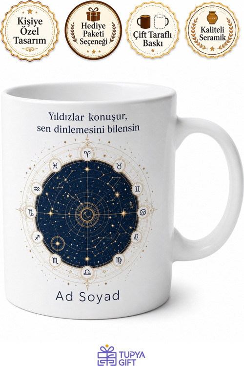 Astroloji Bağımlısı Burç Yorumcusuna Yıldız Haritası Yükselen Burç Kupa Hediye