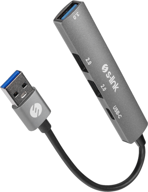 S-Link Sw-U322 Usb3.0 To 2Xusb 2.0 1Xusb 3.0 1Xtype-C Metal Usb Hub(1923)