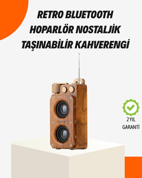 Ahşap Tarzı Hoparlör 5W Güçlü Bass Tf Usb Aux
