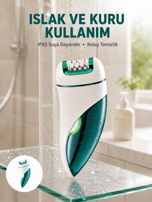 Profesyonel 3 in 1 Epilasyon Cihazı LED Aydınlatmalı Suya Dayanıklı Şarjlı VG - TEOLSA5596-3