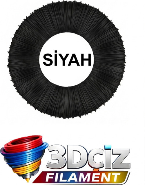 Pla 3D Kalem Filament Pla Siyah Renk (5X20 Metre) 100 Metre Pla Filament
