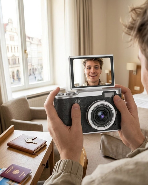 48 MP 4K Dijital Kamera 8X Zoom ve 180 Derece Ekran Yeni Başlayanlar İçin Uygun - TEOLSA8234-187