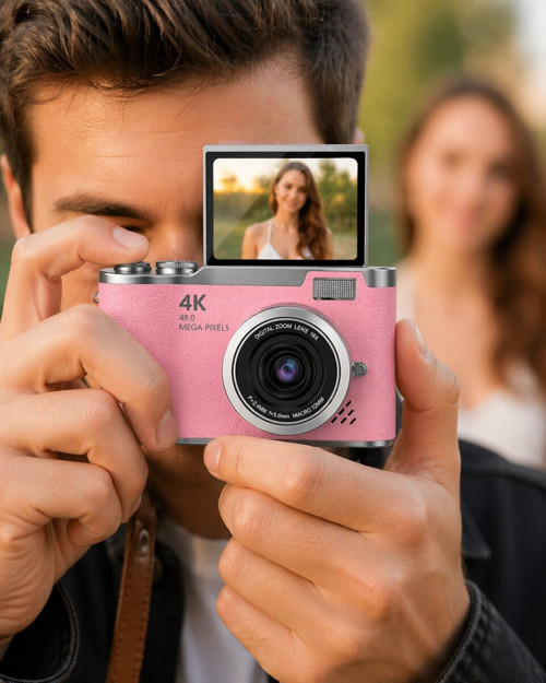 Yeni Nesil Dijital Kamera 48 MP Selfie Vlog Kamera Flip Screen Zoomlu - TEOLSA1442-6511