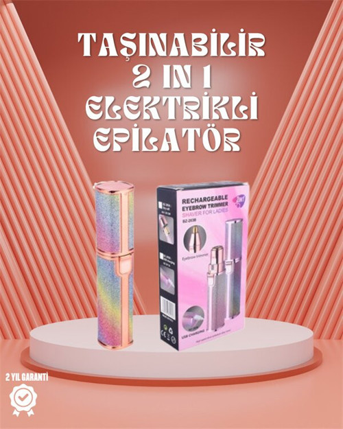 Paslanmaz Çelik lı USB Epilatör – Kaş Üst Dudak ve Çene Tüy Temizleyici - TEOLSA9277-7728