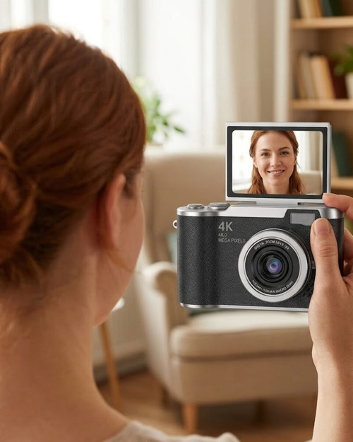 4K Video Çekim Özellikli Dijital Kamera 48 MP 8X Zoom ve 180 Derece Döner Ekranl? - TEOLSA8190-8