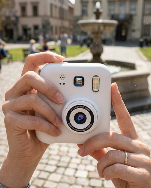 Çocuk Dijital Baskılı Kamera 5 Kalem 4 Rulo Kağıt Hediyeli Eğlenceli Fotoğraf - TEOLSA2746-2