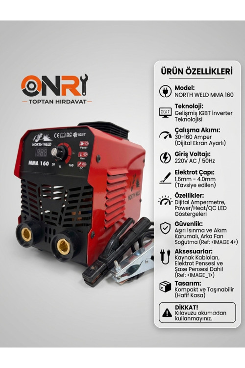 NORTH WELD MMA 160 AMP KAYNAK MAKİNASI