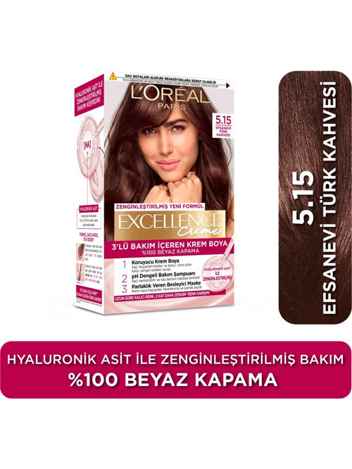 Excellence Creme 5.15 Efsanevi Türk Kahvesi Krem Saç Boyası Amonyaklı 99 ml