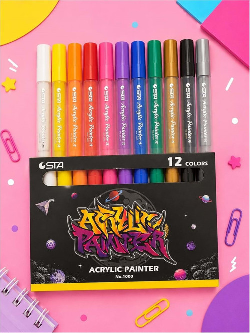 Akrilik Marker Kalem 12 Renk -100012