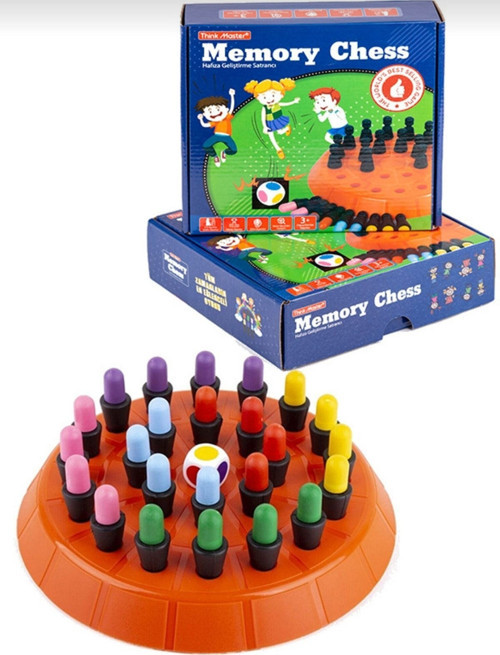 Memory Chess Zeka Oyunu - Hafıza Gelişim Oyunu Renkleri Eşleştirme ve Zeka Gelişim Oyunu Think Master Memory Chess, Eğlenceli eğitici kutu oyunu