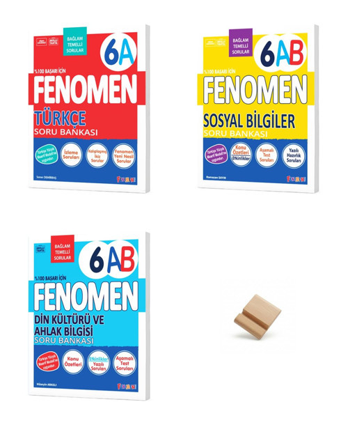 Fenomen 6. Sınıf Maarif 6A Türkçe ve Sosyal Din 6AB 3lü Soru Bankası + Telefon Standı