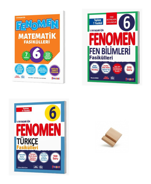 Fenomen 6. Sınıf Maarif Matematik Fen Bilimleri ve Türkçe Fasikülleri 4lü Set Soru Bankası + Telefon Standı