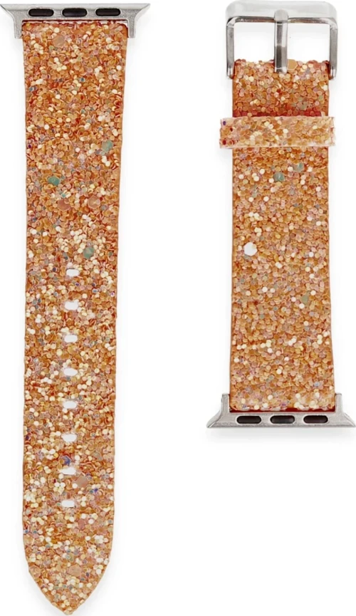 Newface Apple Watch 42mm Starry Taşlı Kordon - Pudra