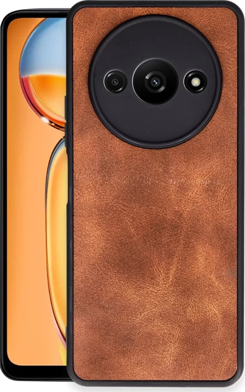 Newface Xiaomi Redmi A3 4G Kılıf Aras Deri Kapak - Taba