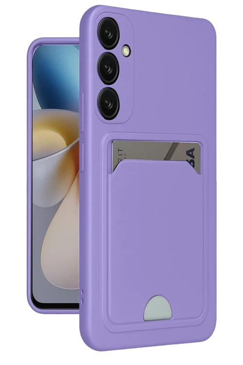 Newface Samsung Galaxy A55 5G Kılıf Kelvin Kartvizitli Silikon - Lila