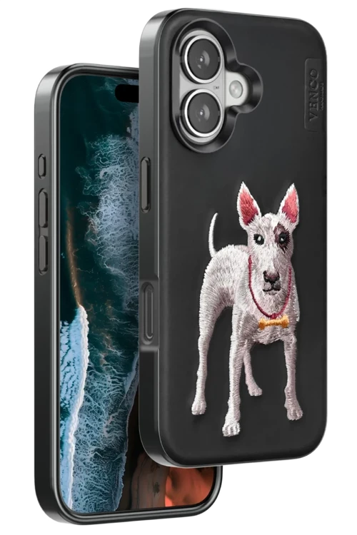 Venco Apple iPhone 16 Perma Desenli Kapak - Siyah