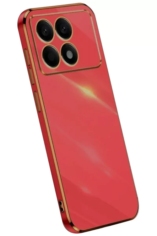 Newface Xiaomi Poco X6 Pro Kılıf Volet Silikon - Kırmızı