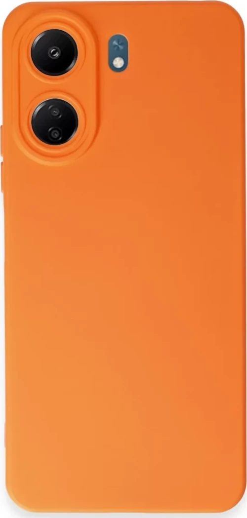 Newface Xiaomi Redmi 13C Kılıf Nano içi Kadife Silikon - Turuncu