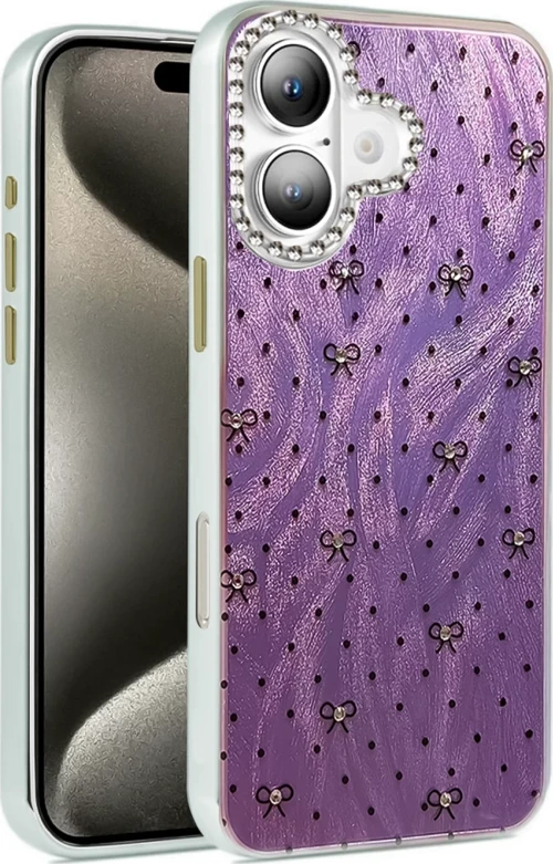Newface Apple iPhone 16 Kılıf Blade Aynalı Desenli Kapak - Desen 2