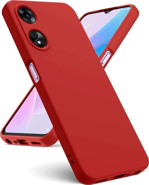 Newface Oppo A38 Kılıf First Silikon - Kırmızı