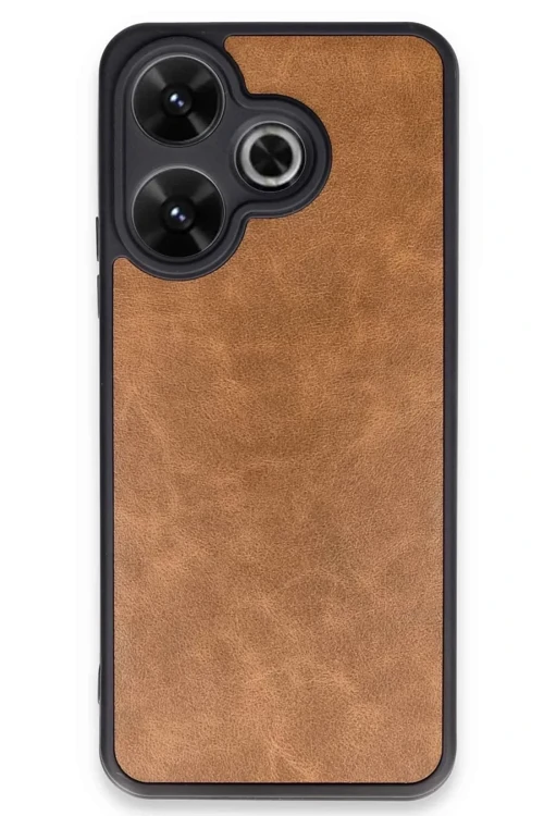 Newface Xiaomi Redmi 13 4G Kılıf Aras Deri Kapak - Taba