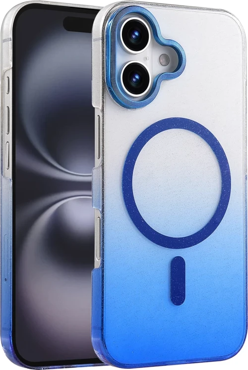 Newface Apple iPhone 16 Plus Glossy Magsafe Kapak - Mavi