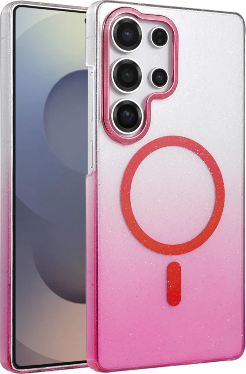 Newface Samsung Galaxy S25 Ultra Glossy Magsafe Kapak - Pembe